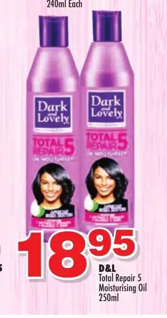 Choppies D&L Total Repair 5 Moisturising Oil 250ml offer