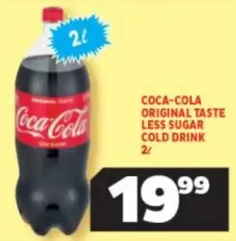 Usave Coca-Cola Original Taste Less Sugar Cold Drink 2L offer