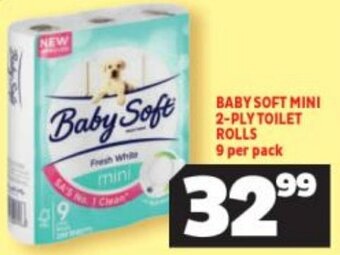 Usave Baby Soft 2-Ply Toilet Rolls 9 per pack offer