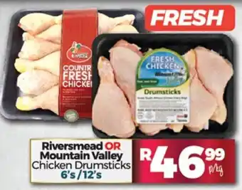 Take 'n Pay Riversmead or Mountain Valley Chicken Drumsticks 6's/12's offer