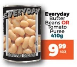 Take 'n Pay Everyday Butter Beans or Tomato Puree 410g offer