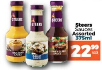 Take 'n Pay Steers Sauces Assorted 375ml offer