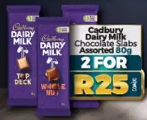 Take 'n Pay Cadbury Dairy Milk Chocolate Slabs Assorted 2 x 80g offer