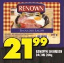 Shoprite Renown Shoulder Bacon 200g offer