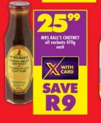 Shoprite MRS Ball's Chutney All Variants 470g offer