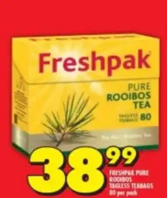 Shoprite Freshpak Pure Rooibos Tagless Teabags 80s offer