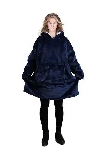 Takealot Hoodie, ultra plush blanket, one size fit all - navy blue offer