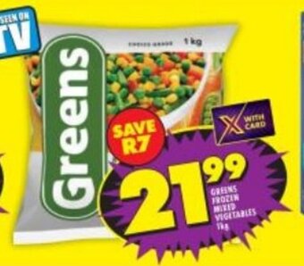 Shoprite Greens Frozen Mixed Vegetables 1kg offer