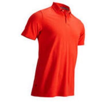 Decathlon Men's golf short-sleeved polo shirt mw500 coral red offer