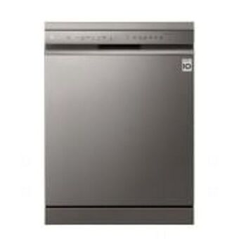 Lg 14pc platinum silver quadwash dishwasher with truesteam dfb425fp