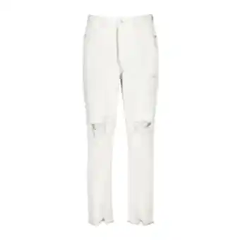 The FIX Women's white mom rip & repair jeans offer