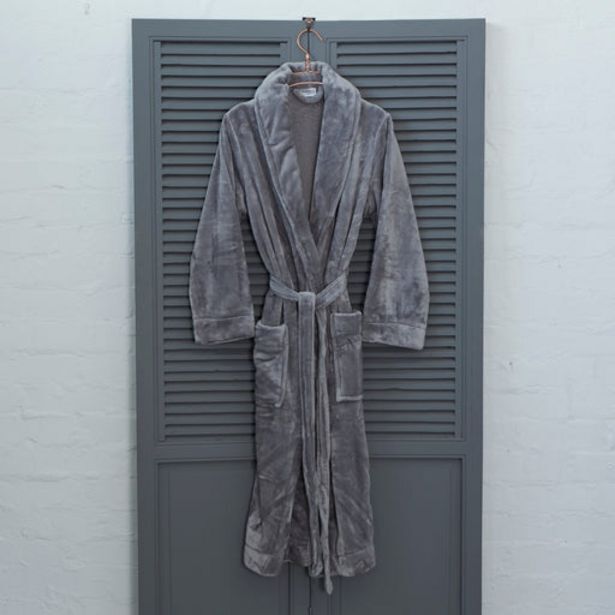 Micro fleece bathrobe grey offer at Whitehouse