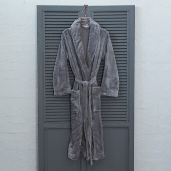 Micro fleece bathrobe - grey