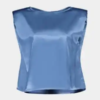 Women's boxy satin shoulder pad top