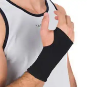 Decathlon Men's/women's left/right compression wrist support soft 100 - black offer