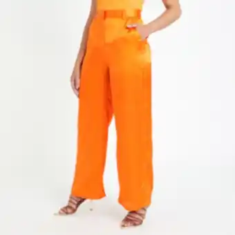 The FIX Women's orange co-ord satin wideleg pants offer