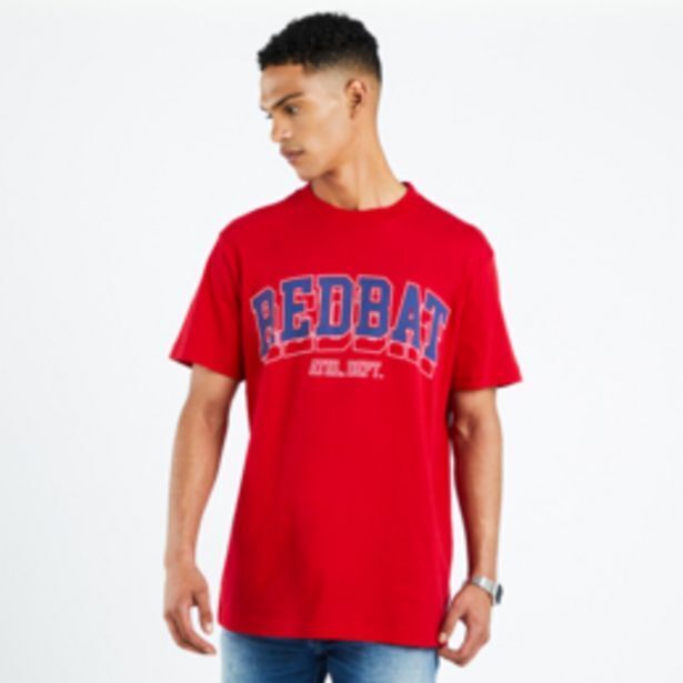 Redbat athletics men's red tshirt offer at Sportscene