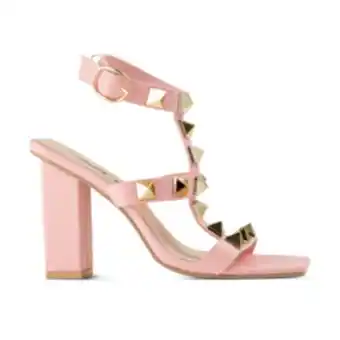 The FIX Women's pink studded heeled sandal offer