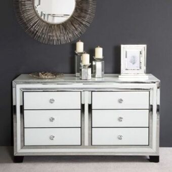 Bianca mirror chest of 6 drawers