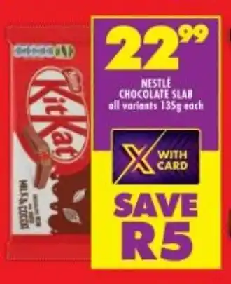 Shoprite Nestle Chocolate Slab All variants 135g offer