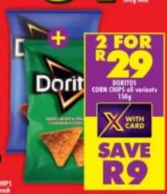 Shoprite Doritos Corn Chips all variants 150g offer