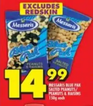 Shoprite Messaris Blue Pak Salted Peanuts / Peanuts & Raisins 150g offer