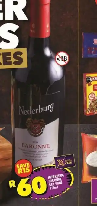 Shoprite Nederburg red wine offer