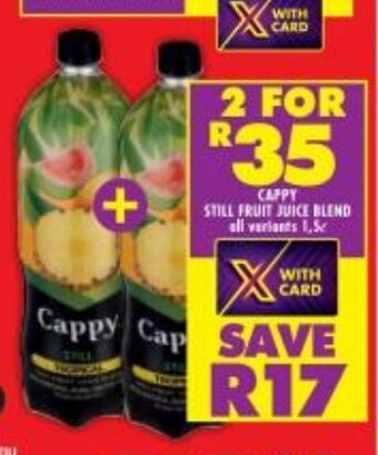 Shoprite Cappy Still Fruit Juice Blend all variants 1.5L offer