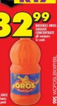 Shoprite Brookes Oros Squash Concentrate all variants 2L offer