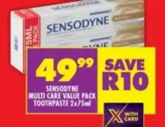 Shoprite Sensodyne Multi Care Value Pack Toothpaste 2x75ml offer