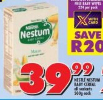 Shoprite Nestle Nestum Baby Cereal all variants 500g offer