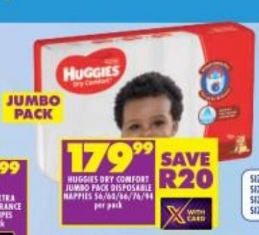 Huggies nappies best sale price at shoprite