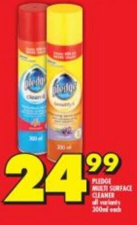Shoprite Pledge Multi Surface Cleaner 300ml offer