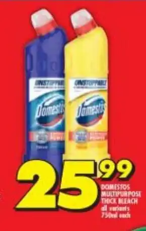 Shoprite Domestos Multi Purpose Thick Bleach all variants 750ml offer