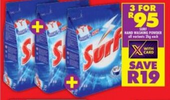 Shoprite Surf Hand Washing Powder 2kg offer