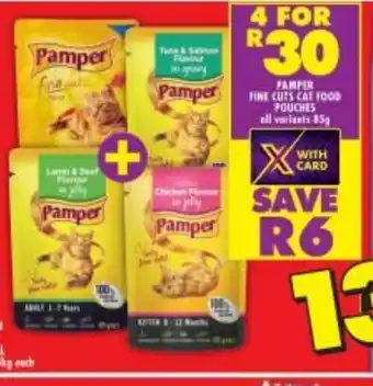 Shoprite Pamper Fine Cut Food Pouches 85g offer