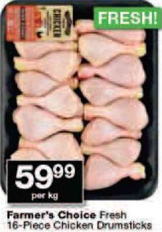 Checkers Farmer's Choice Fresh 16-Piece Chicken Drumsticks offer