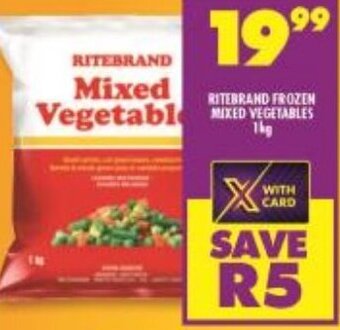 Shoprite Ritebrand Frozen Mixed Vegetables 1kg offer