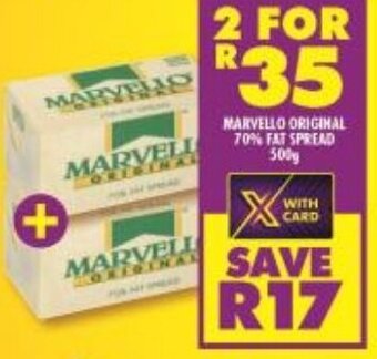 Shoprite Marvello Original 70% Fat Spread 500g offer
