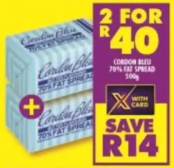 Shoprite Cordon Bleu 70% Fat Spread 500g offer