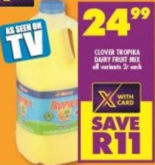 Shoprite Clover Tropika Dairy Fruit Mix 2L offer