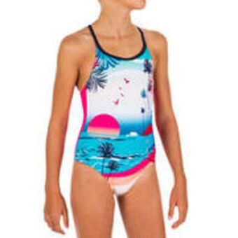 Girls' swimming one-piece swimsuit - riana sunny pink