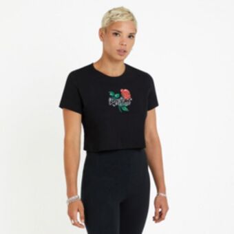 Sportscene Redbat women's black cropped top offer
