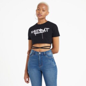 Redbat women's black cropped top