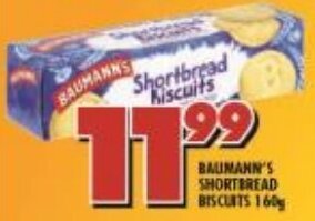 Shoprite Baumann's Shortbread Biscuits 160g offer