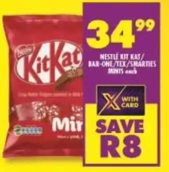 Shoprite Nestlé KitKat/Bar-One/Tex/Smarties Minis offer