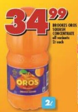 Shoprite Oros Squash Concentrate all variants 2L offer