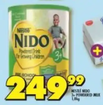 Shoprite Nestlé Nido 3+ Powdered Drink 1,8kg offer