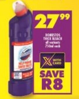 Shoprite Domestos Thick Bleach all variants 750ml offer