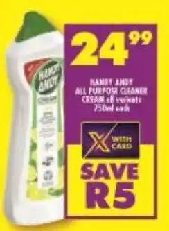 Shoprite Handy Andy All Purpose Cream Cleaner all variants 750ml offer